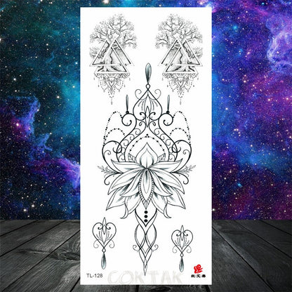 Owl Moth Jewelry Temporary Tattoo