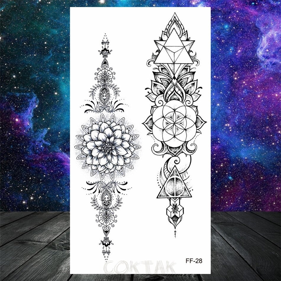 Owl Moth Jewelry Temporary Tattoo