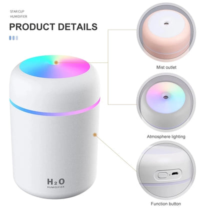 Portable 300ml Electric Air Humidifier Aroma Oil Diffuser