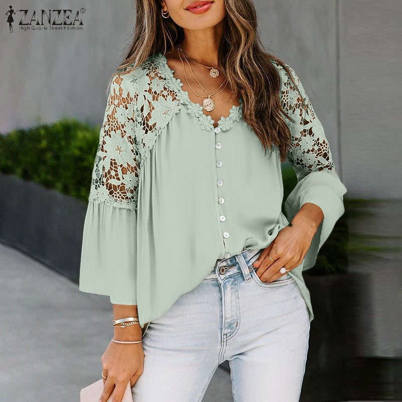 Fashion Boho Flare Sleeve Tops
