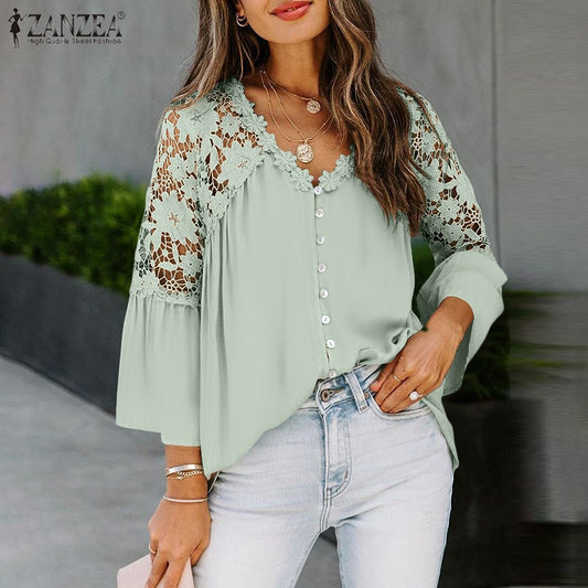 Fashion Boho Flare Sleeve Tops