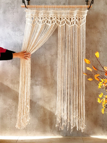 Hand-woven Macrame Cotton Door Curtain
