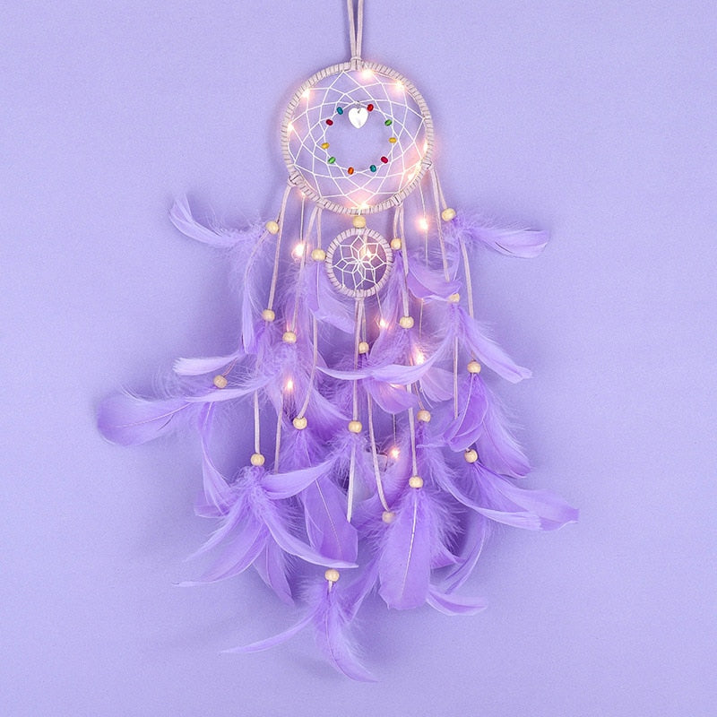Decor Feather Dreamcatcher W/ Lights
