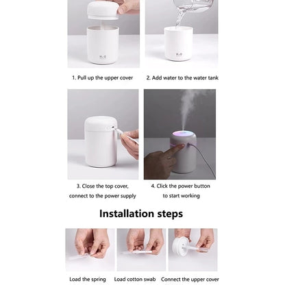Portable 300ml Electric Air Humidifier Aroma Oil Diffuser