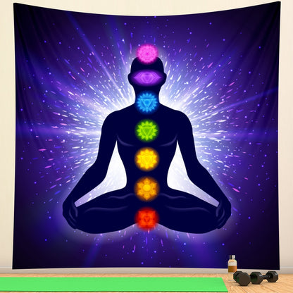 Boho meditation chakra tapestry