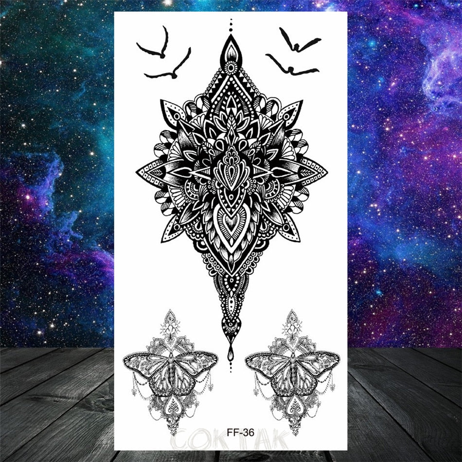 Owl Moth Jewelry Temporary Tattoo