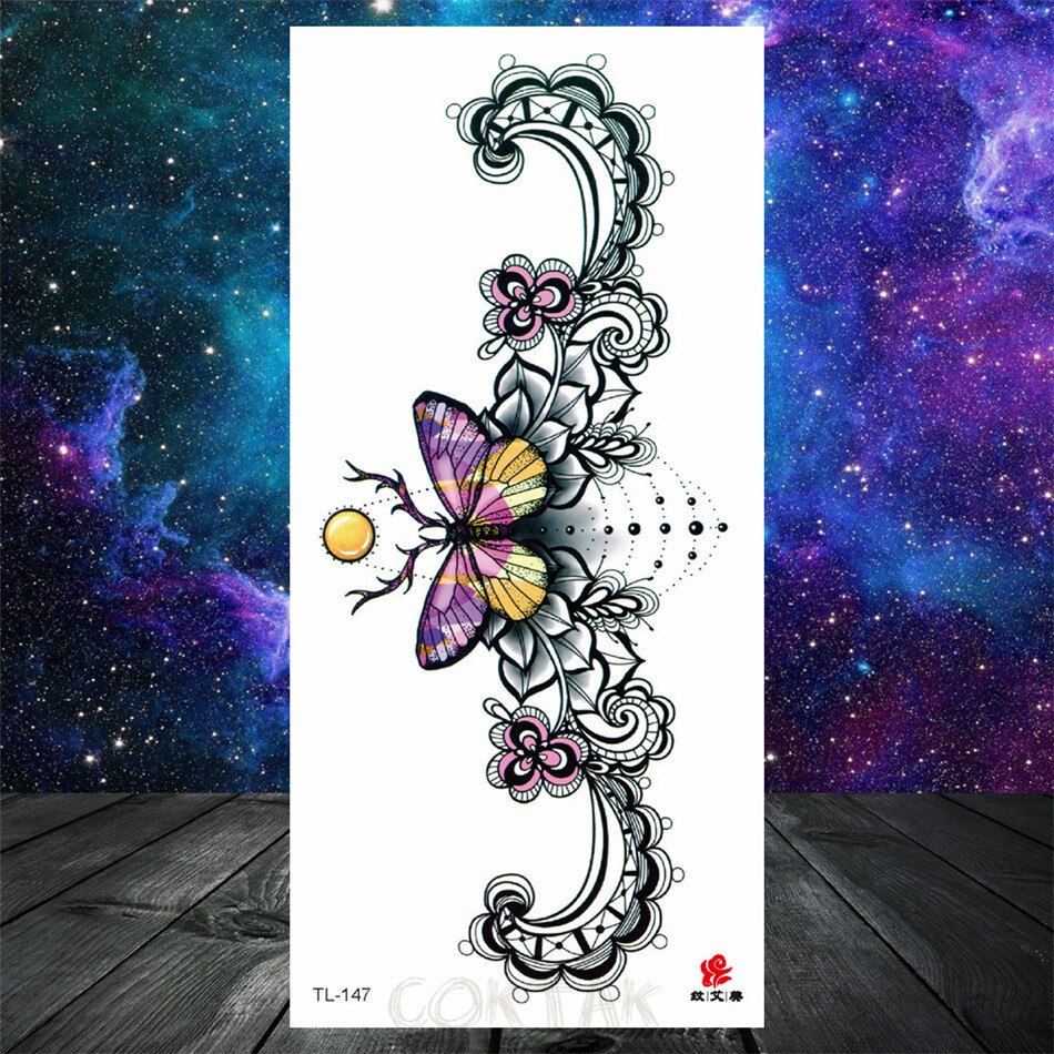 Owl Moth Jewelry Temporary Tattoo