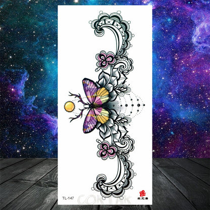 Owl Moth Jewelry Temporary Tattoo