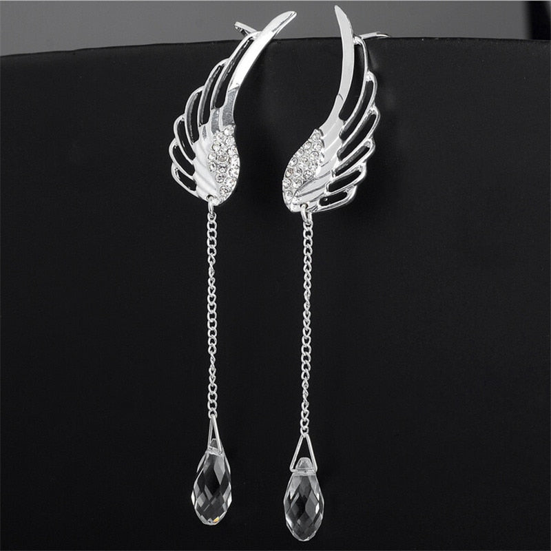 New Silver Plated Angel Wing Earing