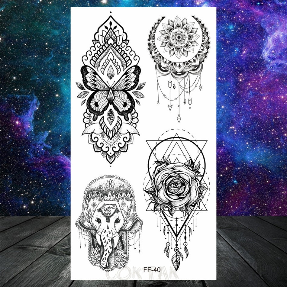 Owl Moth Jewelry Temporary Tattoo