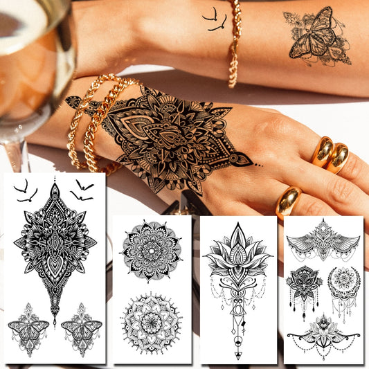 Owl Moth Jewelry Temporary Tattoo