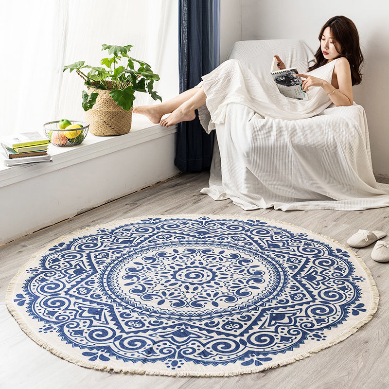 Boho Ethnic Style Rug Cotton Linen