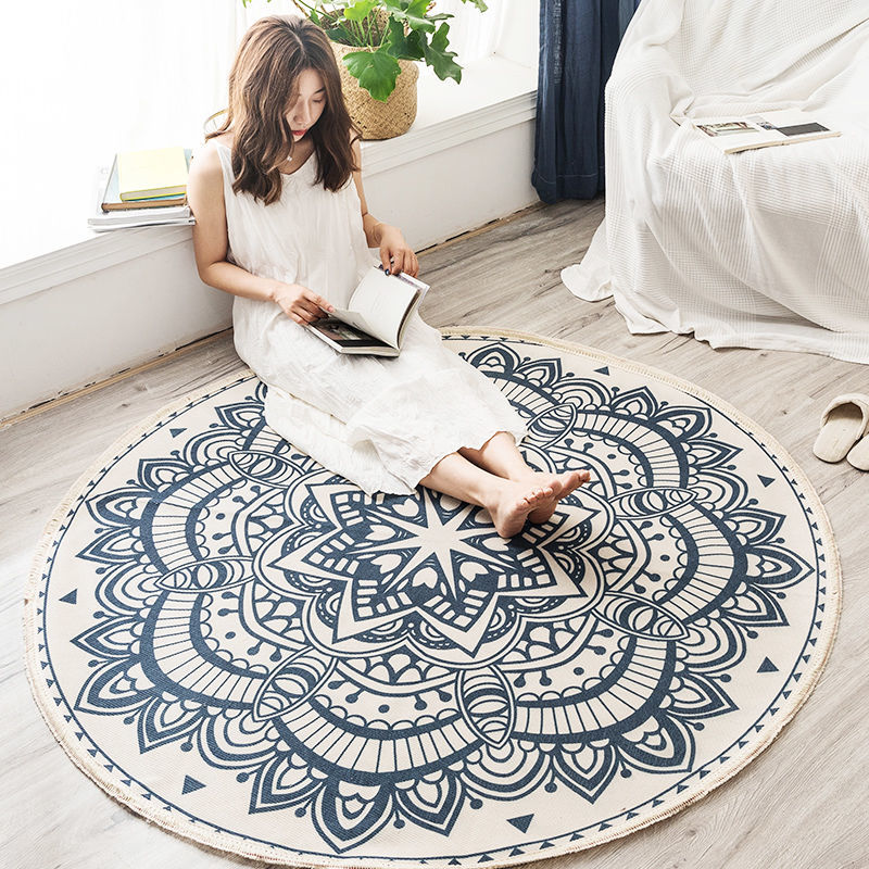 Boho Ethnic Style Rug Cotton Linen