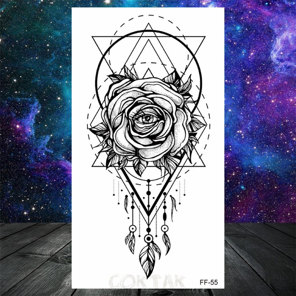 Owl Moth Jewelry Temporary Tattoo