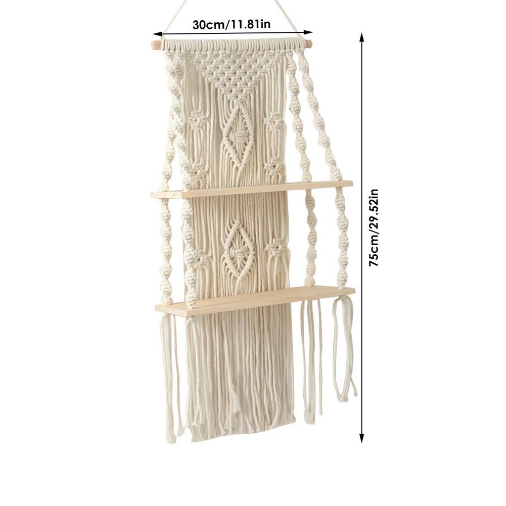 Macrame Shelf 2 Tier Wall-mounted Boho