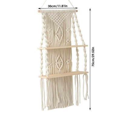Macrame Shelf 2 Tier Wall-mounted Boho