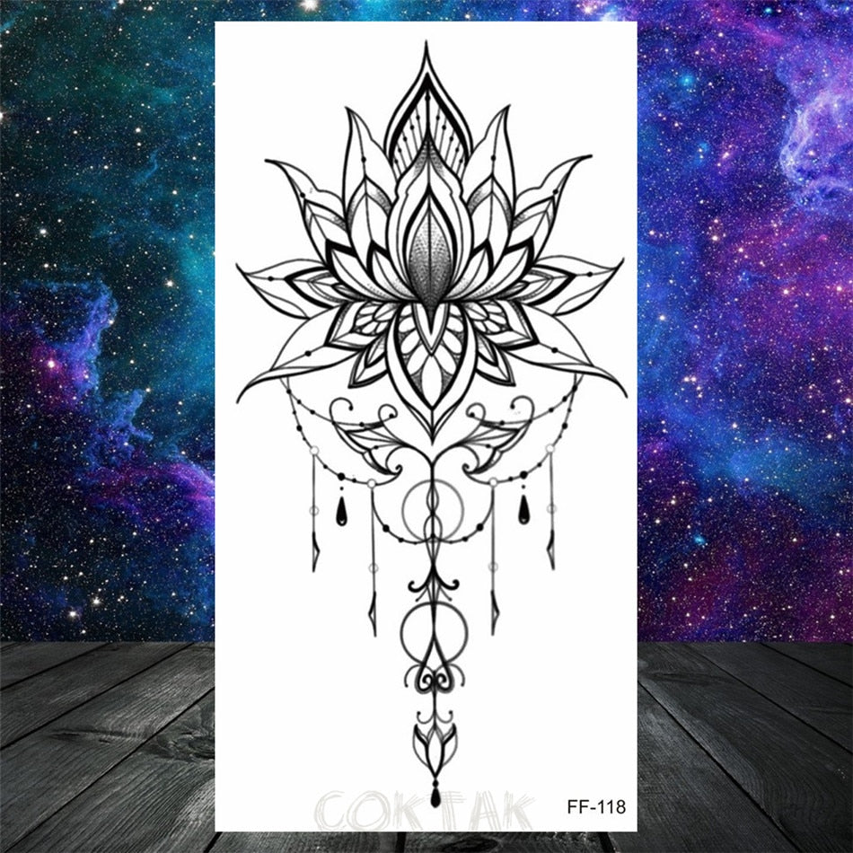 Owl Moth Jewelry Temporary Tattoo