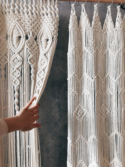 Hand-woven Macrame Cotton Door Curtain