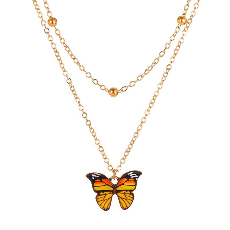 Vintage Pendant Butterfly Necklace