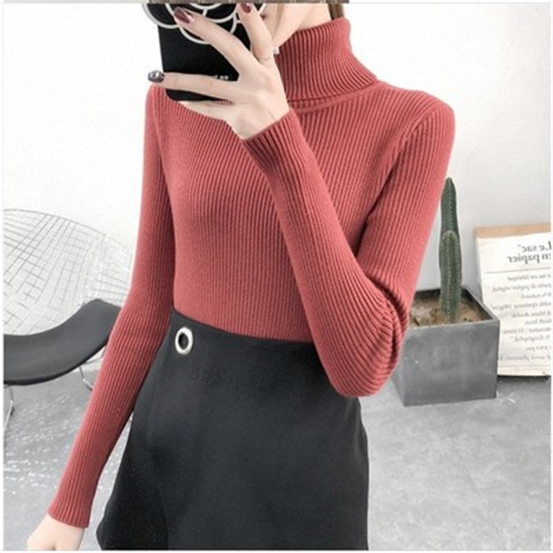 Women Sweaters 2021Autumn Winter Tops Korean Slim Women Pullover Knitted Sweater Jumper Soft Warm Pull Femme