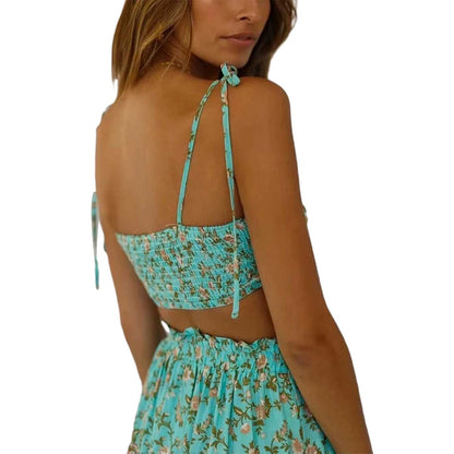 Women Boho Floral Print Skirts Set