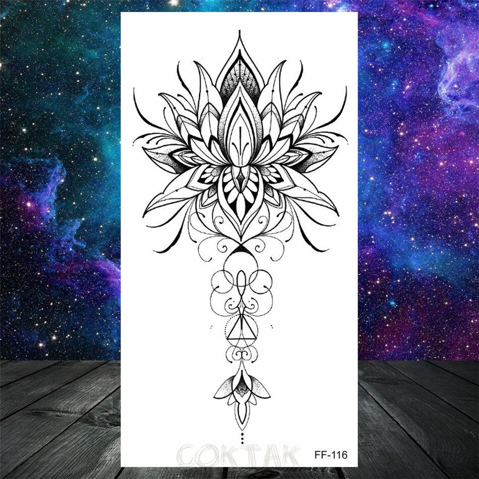 Owl Moth Jewelry Temporary Tattoo