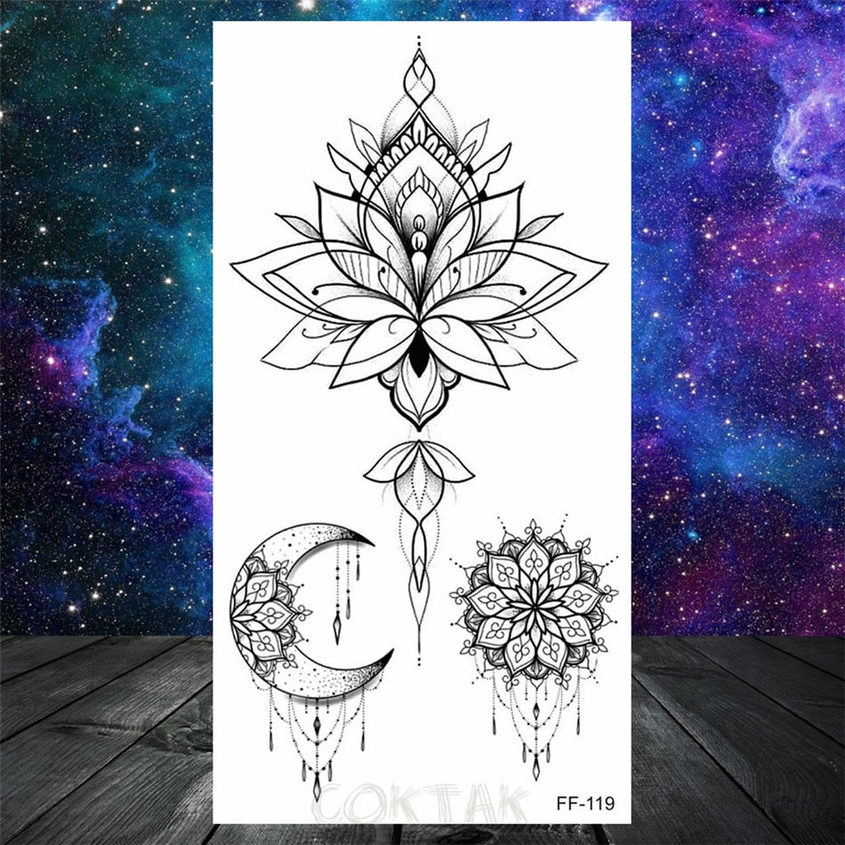 Owl Moth Jewelry Temporary Tattoo