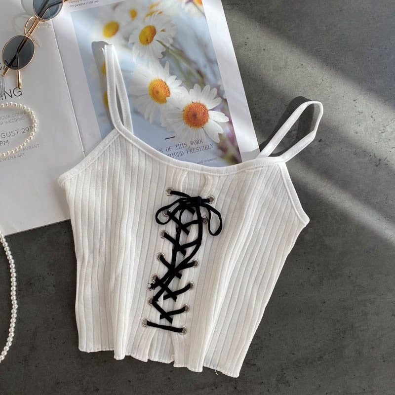 Women Crop Tops Spaghetti Straps