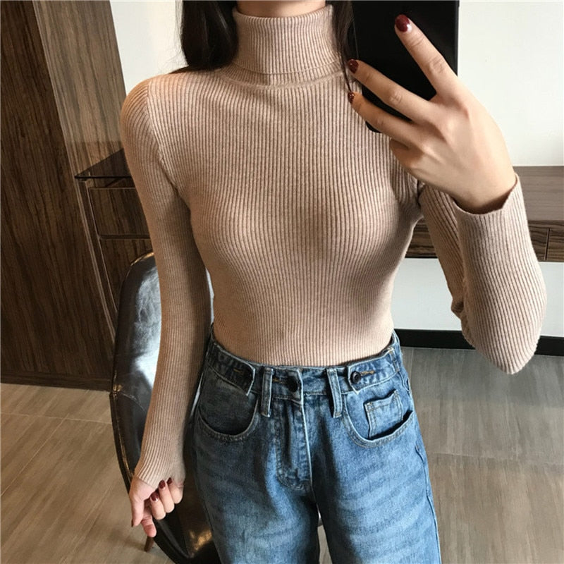 Women Sweaters 2021Autumn Winter Tops Korean Slim Women Pullover Knitted Sweater Jumper Soft Warm Pull Femme