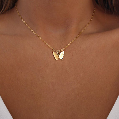 Vintage Pendant Butterfly Necklace