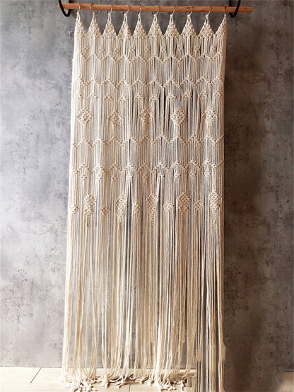 Hand-woven Macrame Cotton Door Curtain