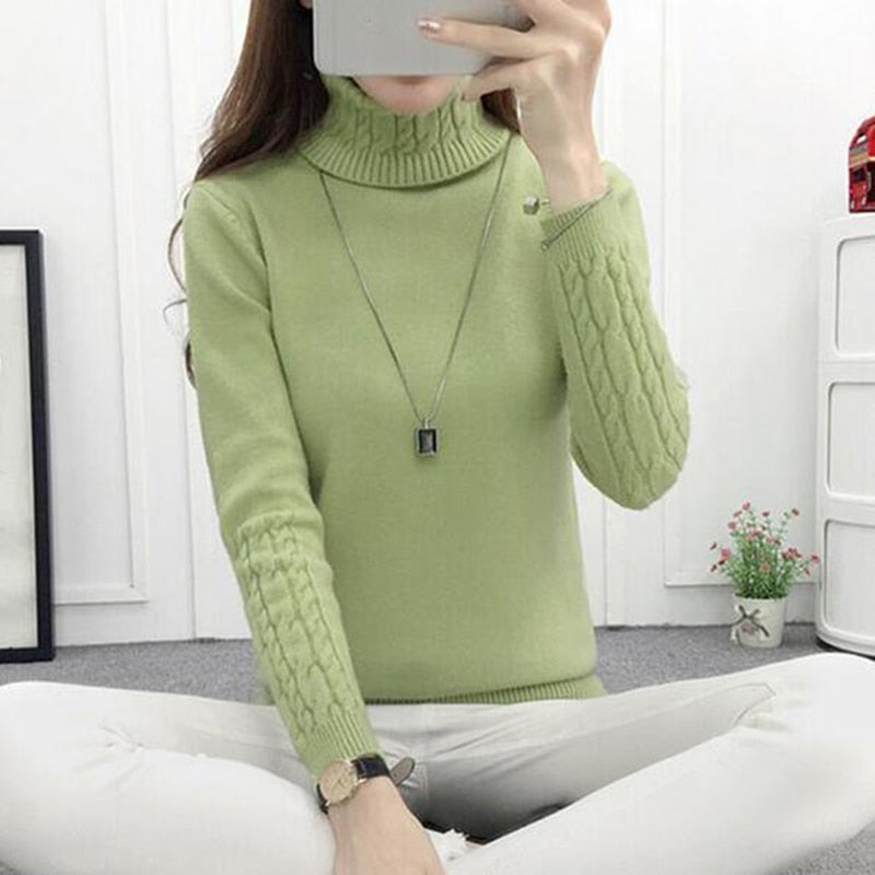 Women Turtleneck Winter Sweater Women 2022 Long Sleeve Knitted Women Sweaters And Pullovers Female Jumper Tricot Tops LY571