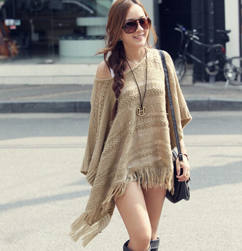 Vintage Pullover Casual Tassel Cloak Shawl