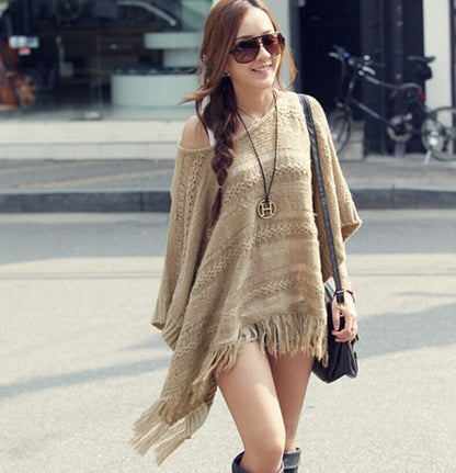 Vintage Pullover Casual Tassel Cloak Shawl