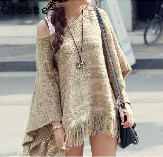 Vintage Pullover Casual Tassel Cloak Shawl