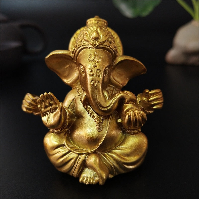 Gold Lord Ganesha Buddha Statue