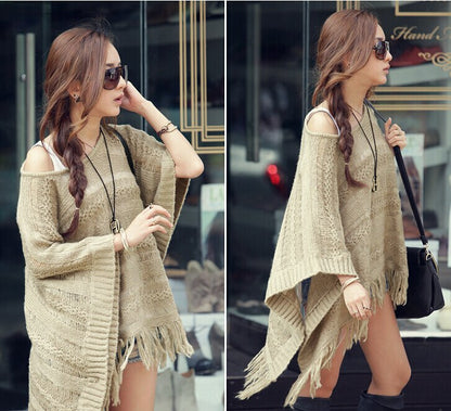 Vintage Pullover Casual Tassel Cloak Shawl