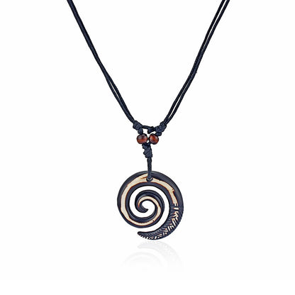 1pcs Resin Keltic Spiral Swirl Charms Pendants Necklace Adjustable