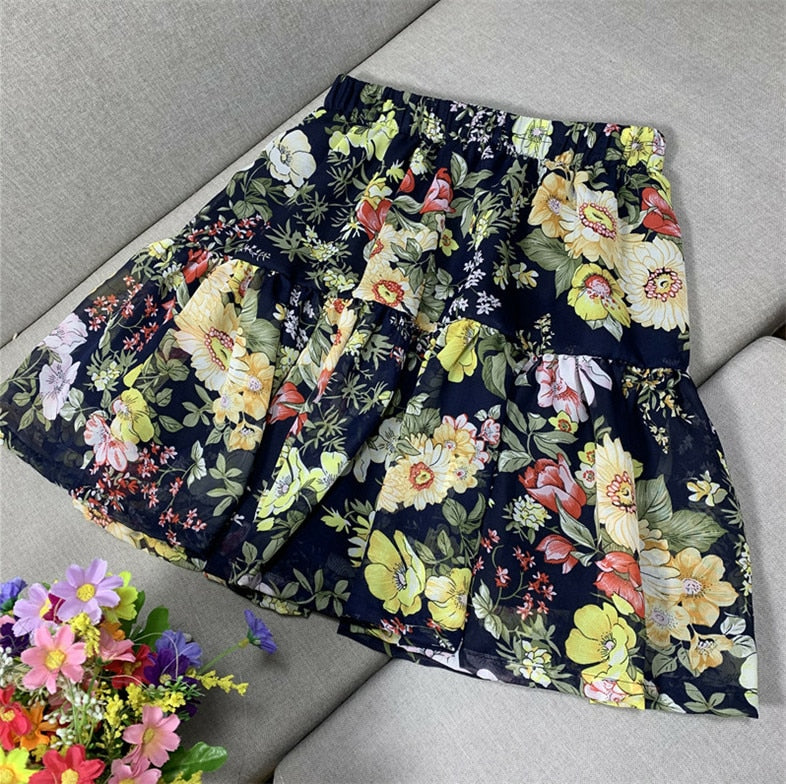 sweet Boho SPleated ruffled skirt