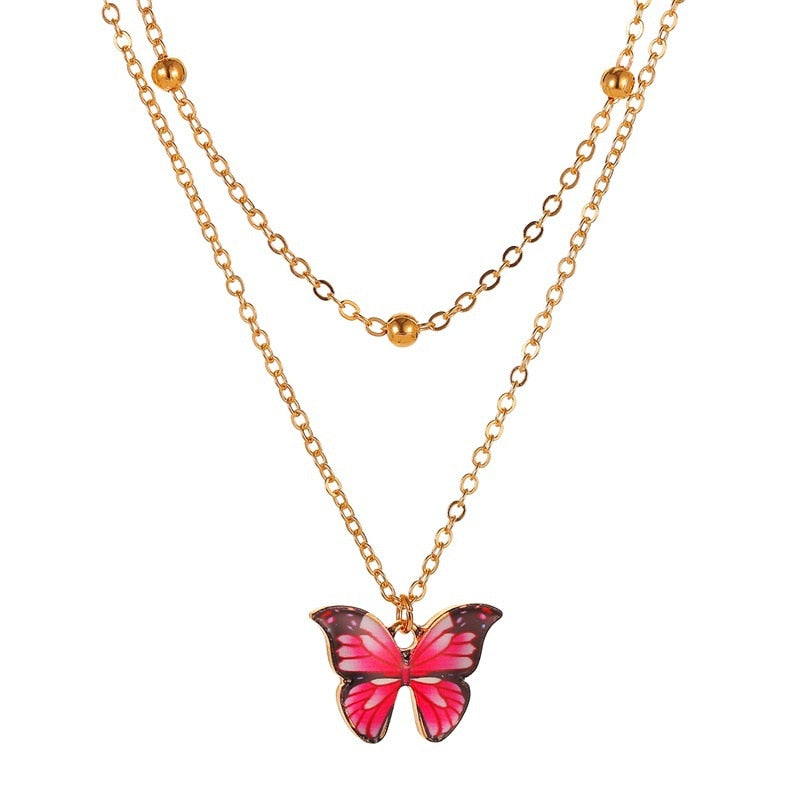 Vintage Pendant Butterfly Necklace