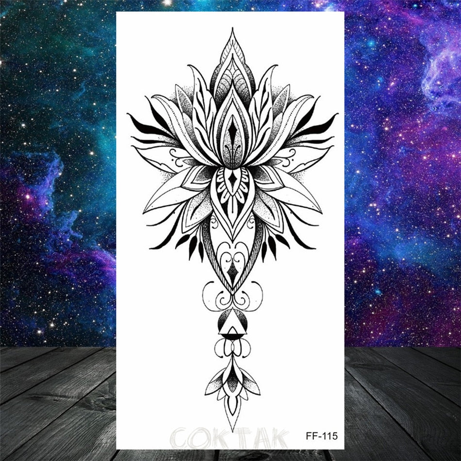 Owl Moth Jewelry Temporary Tattoo