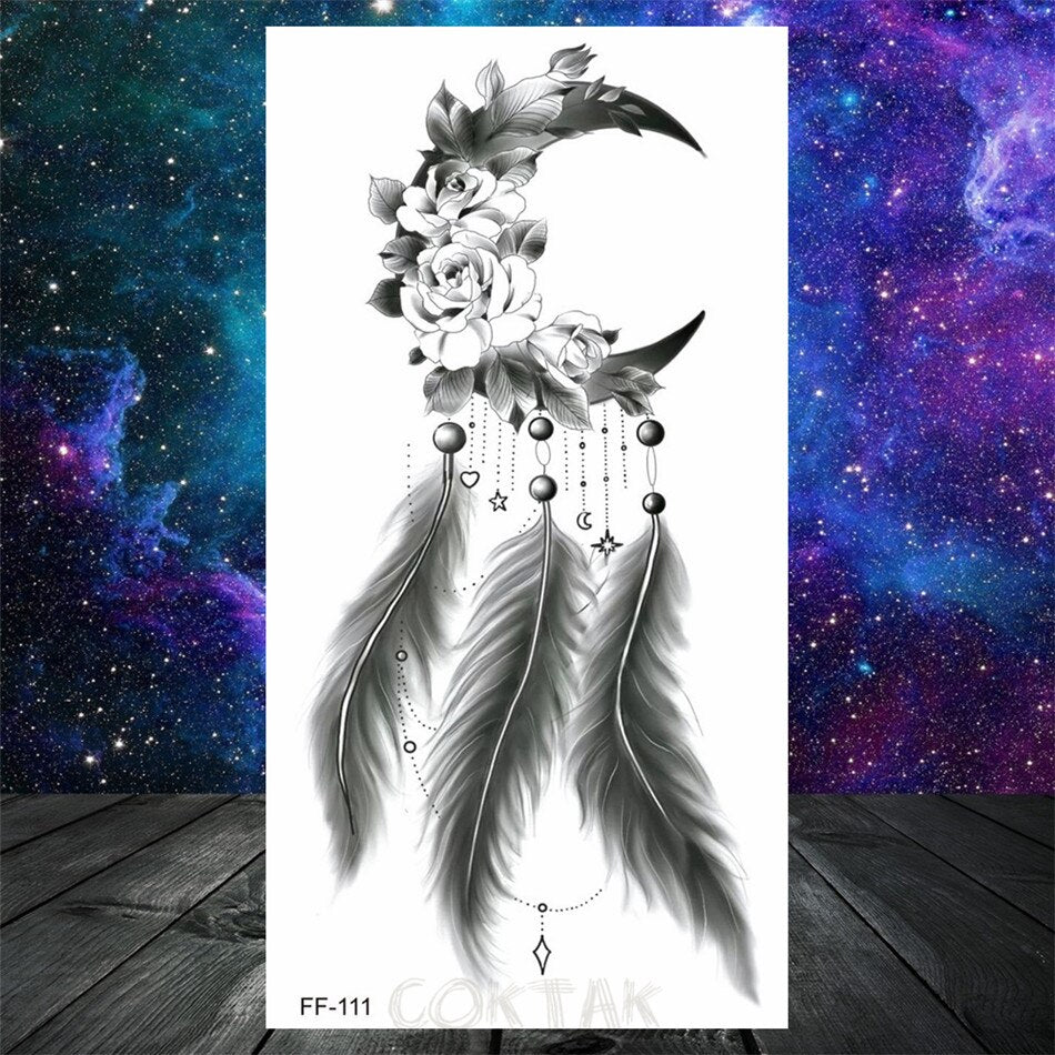 Owl Moth Jewelry Temporary Tattoo