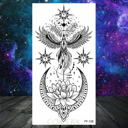 Owl Moth Jewelry Temporary Tattoo