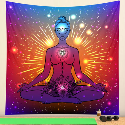 Boho meditation chakra tapestry