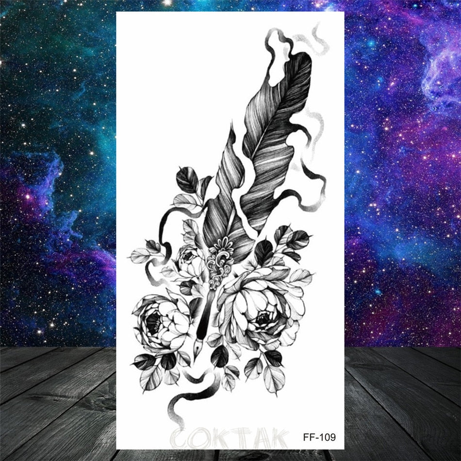 Owl Moth Jewelry Temporary Tattoo