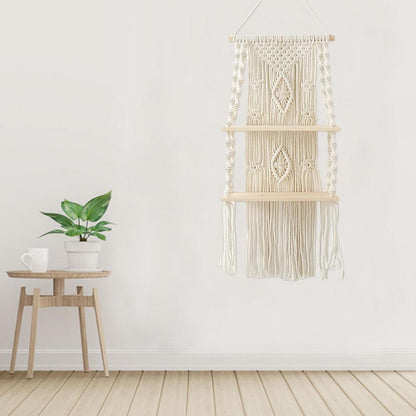 Macrame Shelf 2 Tier Wall-mounted Boho