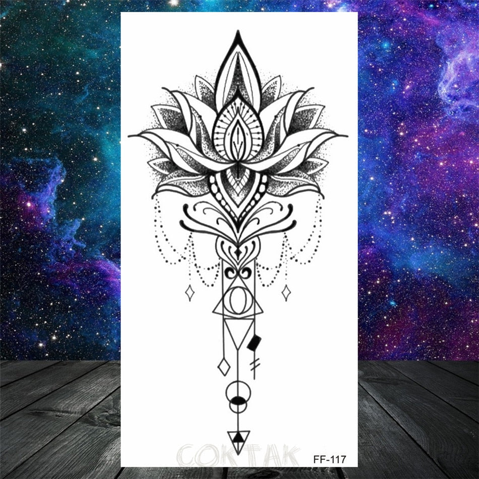 Owl Moth Jewelry Temporary Tattoo