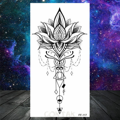 Owl Moth Jewelry Temporary Tattoo