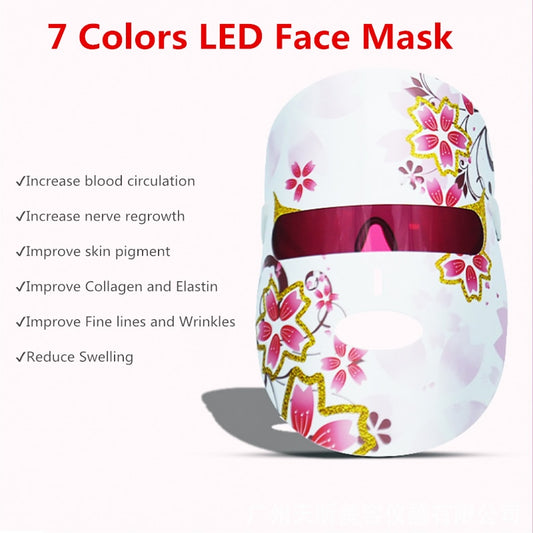Facial Photon Therapy LED Mask 7 Color Red Light For healthy skin