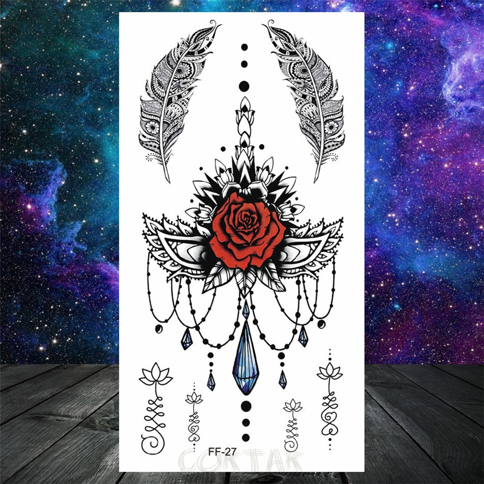 Owl Moth Jewelry Temporary Tattoo